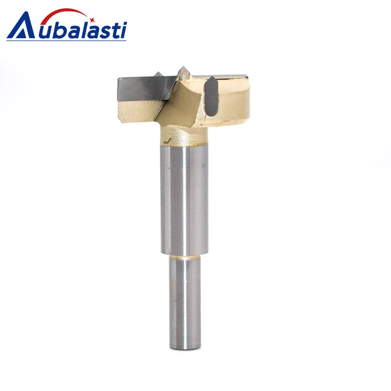 Aubalasti 15mm-60mm Forstner Tips Woodworking Tools Hole Saw Cutter Hinge Boring Drill Bits Round Shank Tungsten Carbide Cutter