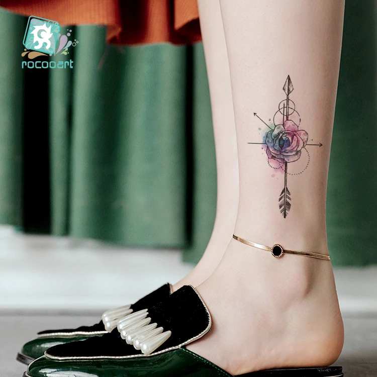 Rocooart Hand Tattoos Dreamcatcher Tattoo Stickers Arrow Flower Taty Body Art Tatuaje Temporal For Women Leg Flamingo Fake Tatto