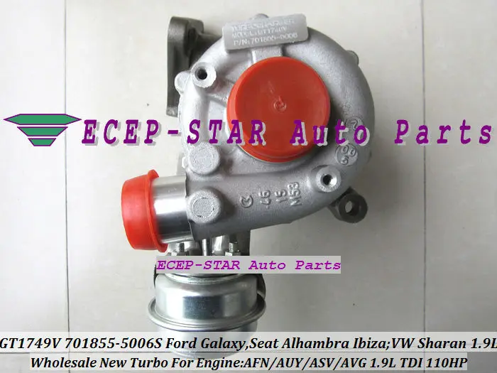 Turbo GT1749V 701855 701855-0006 701855-0004 701855-0002 For Ford Galaxy For Volkswagen For VW Sharan AFN AUY AVG ASV 1.9L 110HP