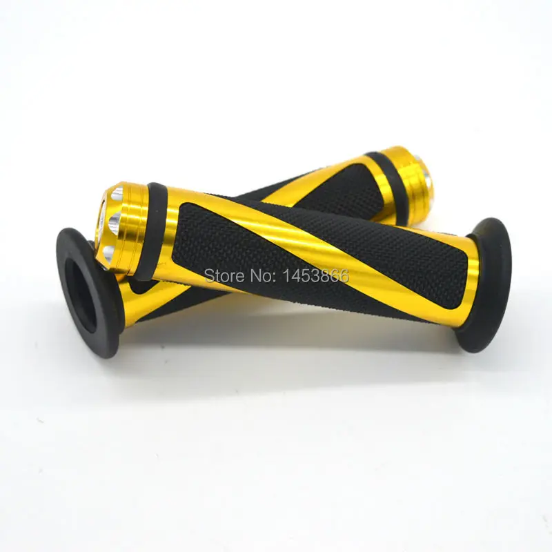 

7/8" 7/8 inch Handlebar Motorcycle CNC Aluminum Rubber Gel Handlebar Grips Dirt Bike Pitbike Motorbike Shine Golden