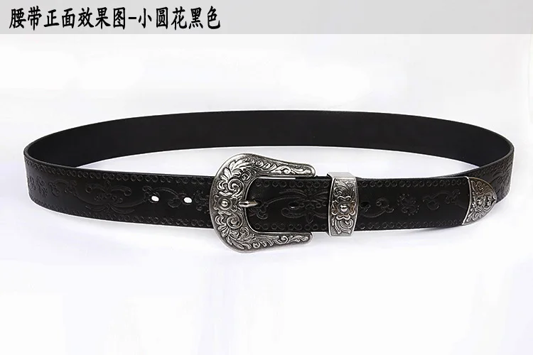 2018 Mongolian national style leather common carving belt for men and women  black belts 02