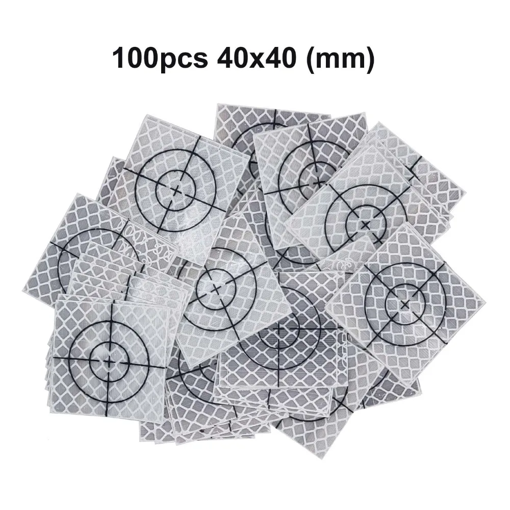 100pcs Reflector Sheet 40 x 40 mm ( 40x40 ) Reflective tape target for  total station sliver color