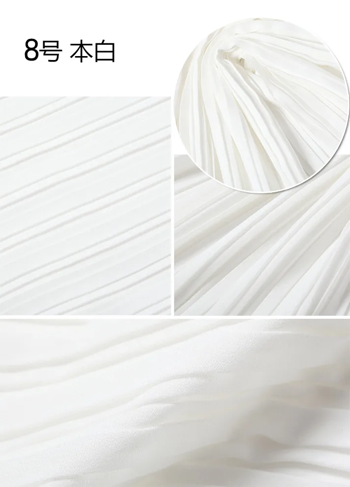 

2 meters 150cm 59" width RAW white pleated chiffon fabric pearl yarn fabric MM96