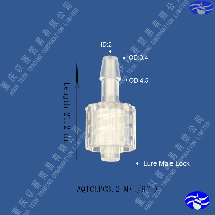 

3.2mm(1/8") medical luer connector,male luer lock coupling connectors