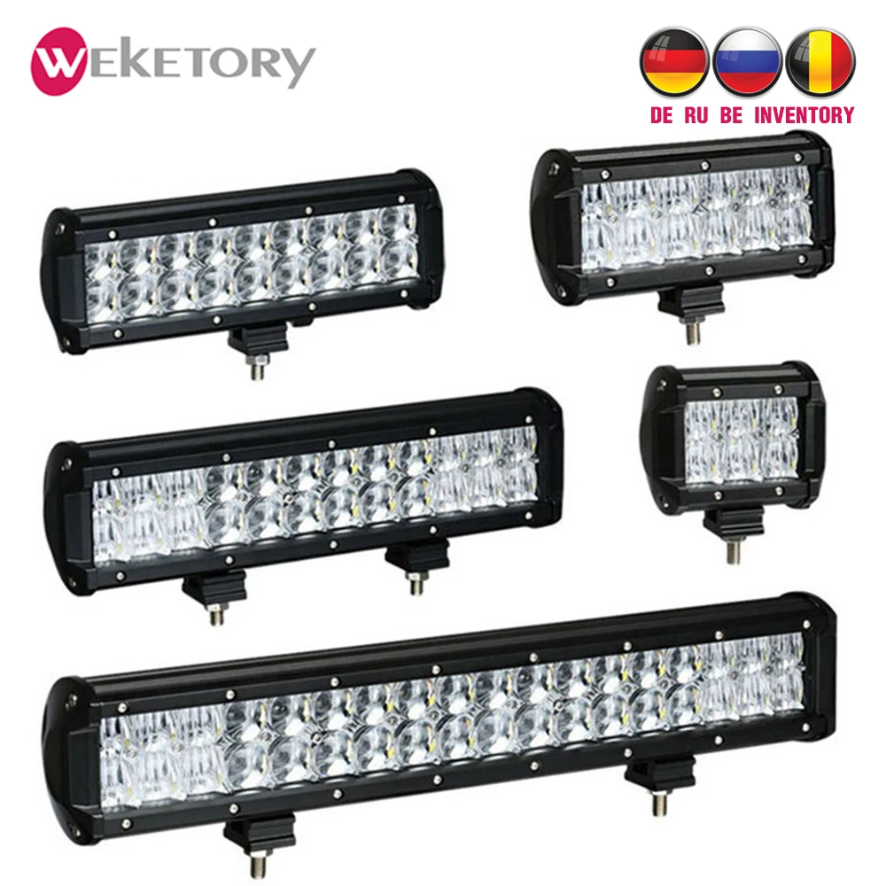 weketory 4 6.5 9.3 12 17 inch 30W 60W 90W 120W 180W 5D LED Work Light Bar for Tractor Boat OffRoad 4WD 4x4 Truck SUV ATV 12V 24v