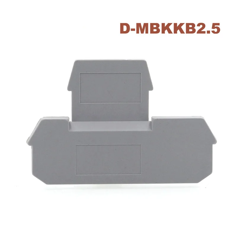 

30/50Pcs D-MBKKB2.5 Double Terminals End Plate Din Rail Screw Wiring Terminal Block MBKKB-2.5 Baffle Separator Plate