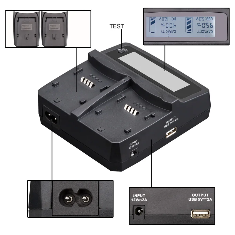 Imagem -04 - Lvsun Universal Telefone Mais aa Câmera do Carro ac Vw-vbn130 vw Vbn130 Vwvbn130 Adaptador de Carregador para Panasonic Hdc-tm900 Hdc-sd800 Hdc-hs900k