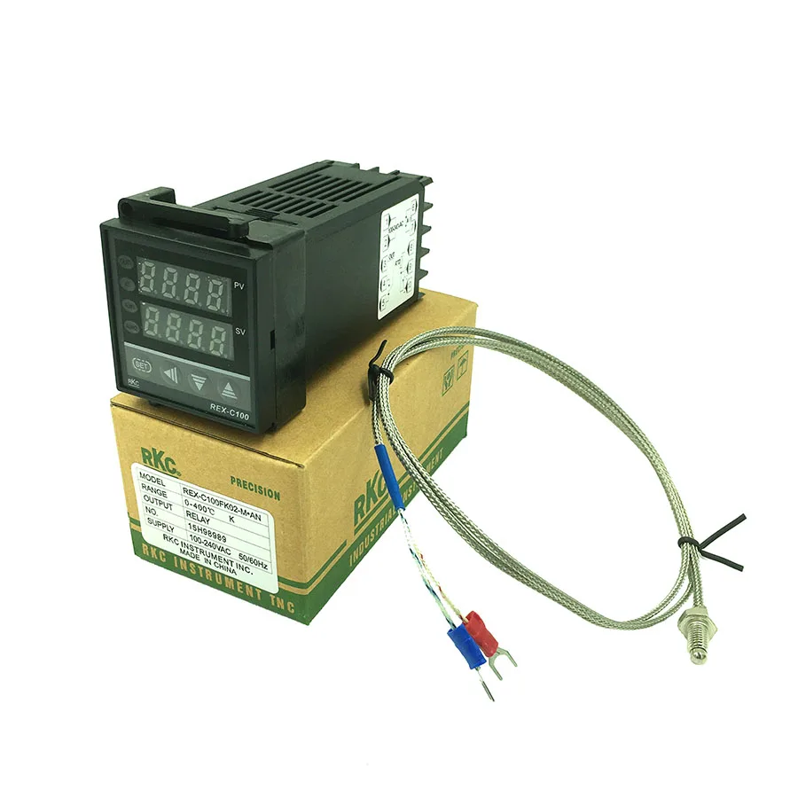 REX-C100 Digital PID Temperature Control Controller Thermostat Relay output  0 to 400C with K-type Thermocouple Probe Sensor