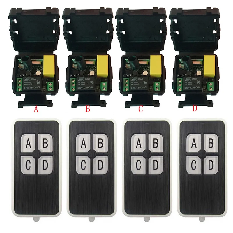 AC 220 V  1 CH 1CH 10A Remote Control Light Switch Relay Output Radio Receiver Module and Waterproof Transmitter Garage Doors