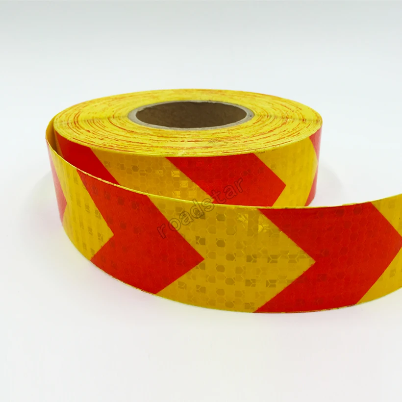 Roadstar 5cmx10m Arrow Safety Warning Conspicuity Reflective Roll Tape Marking Film Sticker for Road Construction Sticker