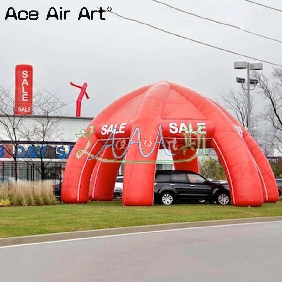 Tente araignée gonflable rouge de 10m de diamètre TarLII, tente araignée pour publicité et exposition automobile