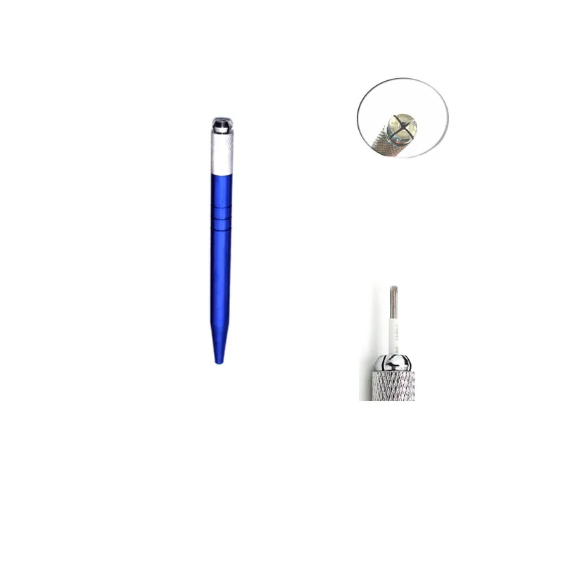 قفل دبوس جهاز جولة فليكس إبرة دليل تجميل دائم المطرزة الحاجب قلم الوشم Tebori Microblading الفولاذ المقاوم للصدأ