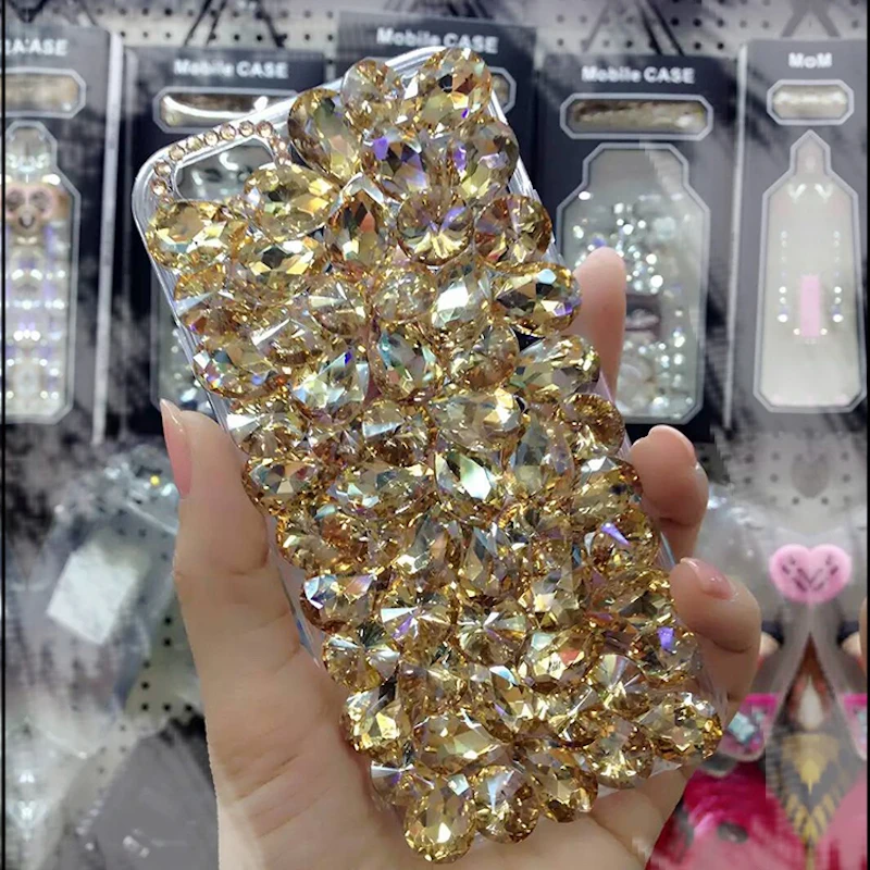 Cute Rhinestone Diamond Pendant Crystle Phone Case For Samsung Galaxy S20 S22 S21 S23 S24 plus Ultra Note 20