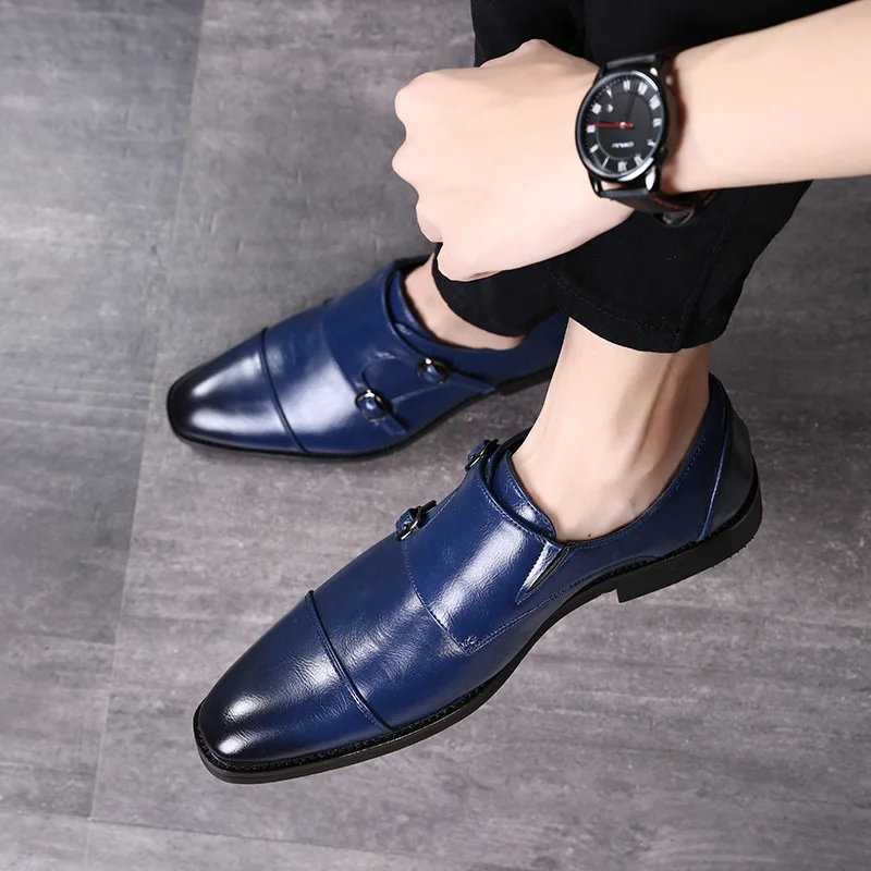 Italian Luxury Brand Leather Formal Shoes Men Classic Oxford Shoes For Men Loafers Men Dress Shoes Double Monk Strap Footwear image 6