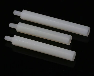 100pcs M4*7+6 mm Hexagon nylon column Single head isolation column support interval column Nylon plastic sticks