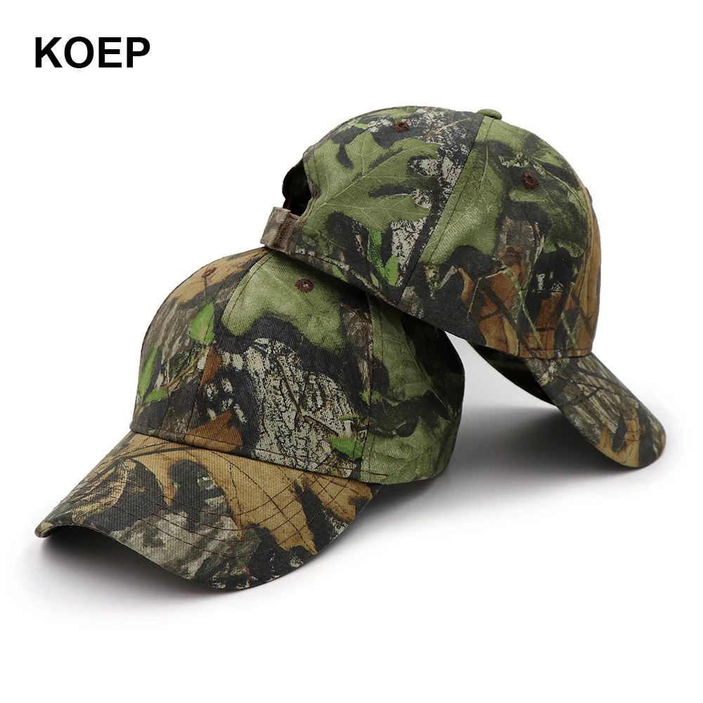 KOEP 2021 New Arrival Camo Baseball Caps Casquette Camouflage Hats Men Outdoor Fishing Hat Hunting Dad Cap CAMMOCA003