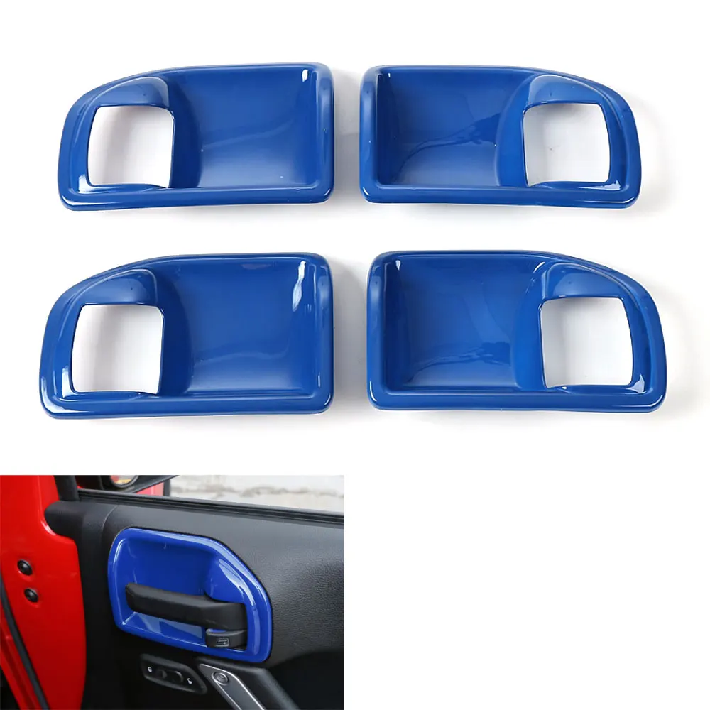 

4pc ABS Interior Handle Bowls Cover Trim Frame Molding Protection Stickers Case For Wrangler Rubicon 2011-16 4 Doors Car-Styling