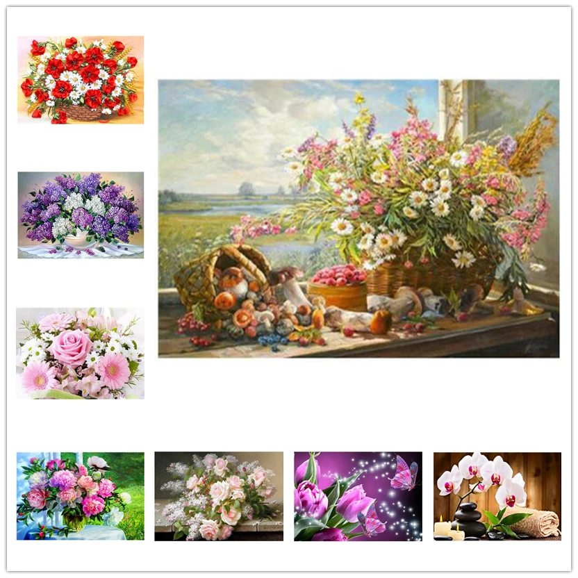 

Diamond Embroidery Full Square Diamond Painting Beautiful flower 5D DIY Cross Stitch Rhinestones pictures Decor Hocor WG823