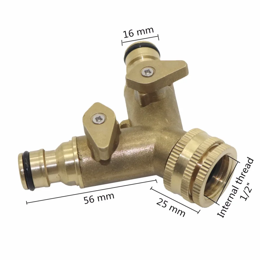 3/4' Copper A two-way ball valve switch fitting garden hose brass  water connectors 1/2' Garden water pipes