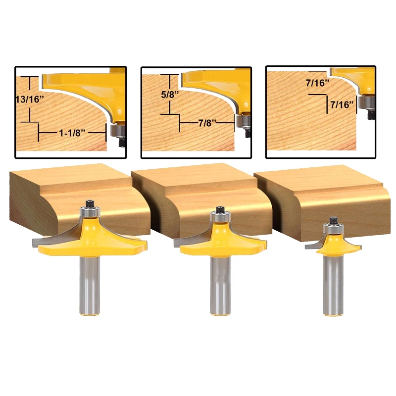 

3pcs/set Bit Table Edge Thumbnail Router Bit Set - 1/2" Shank