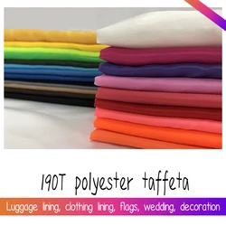 Size 1*1.5 Meter Width Solid White paind Black Pink Blue Cheap 190T 210T Polyester Taffeta Fabirc For Thin Lining  Fabric