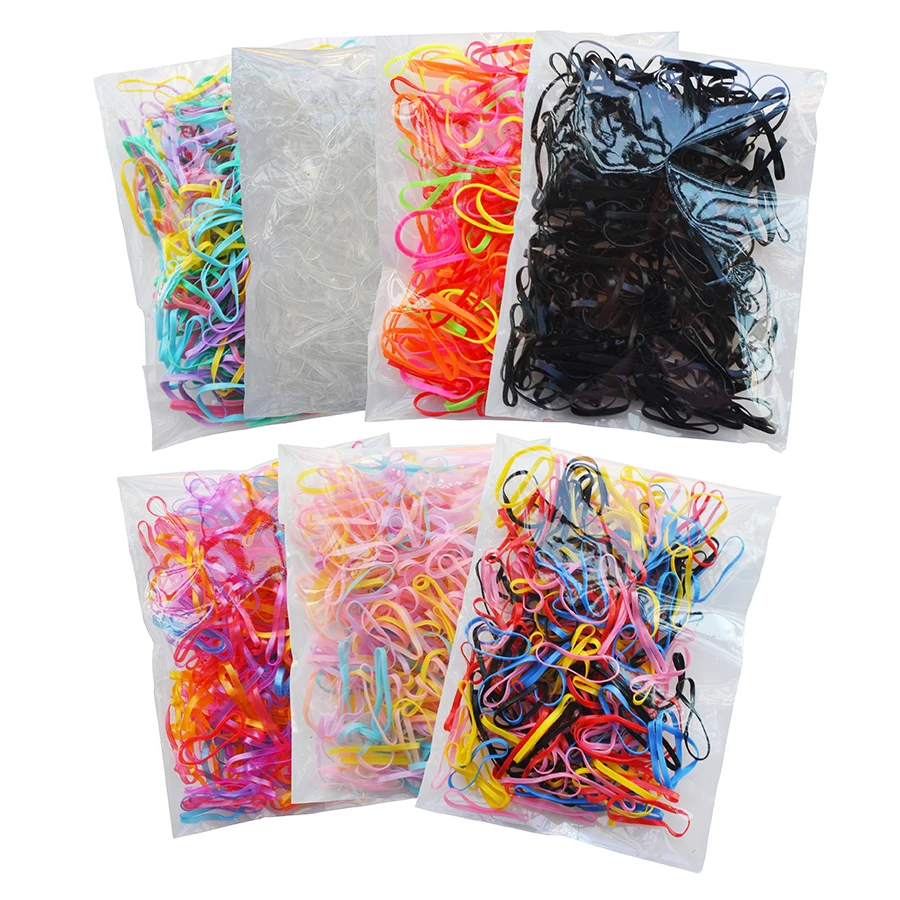 2 CM Transparent Clear White Black Colorful Rubber Bands Rope TPU Ponytail Holder Tie Gum High Elastic Hair Bands For Girls