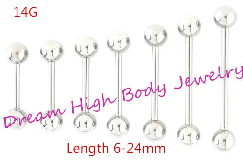 14G Body Jewellery Surgical Steel Piercing Ring Tongue Bar Ball Eyebrow Nipple Scaffold Industrial Choose Size Wholesale