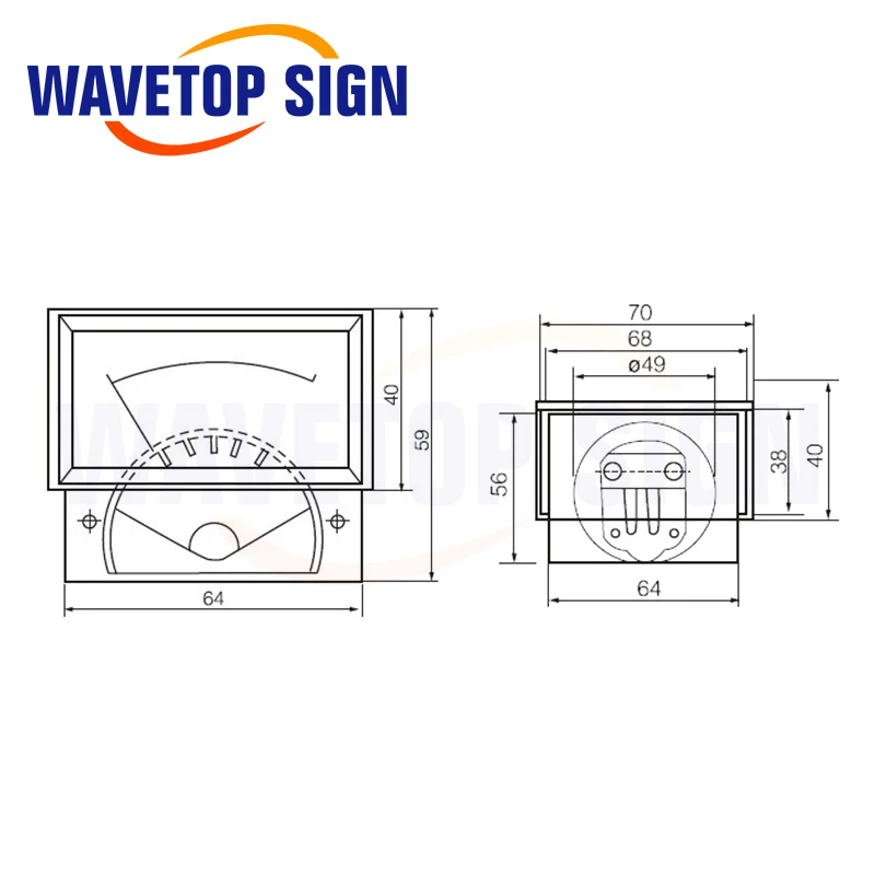 WaveTopSign 30mA 50mA 100mA 500mA Amperometro 85C17 Analogico Amp Misuratore di corrente per macchina da taglio per incisione laser CO2