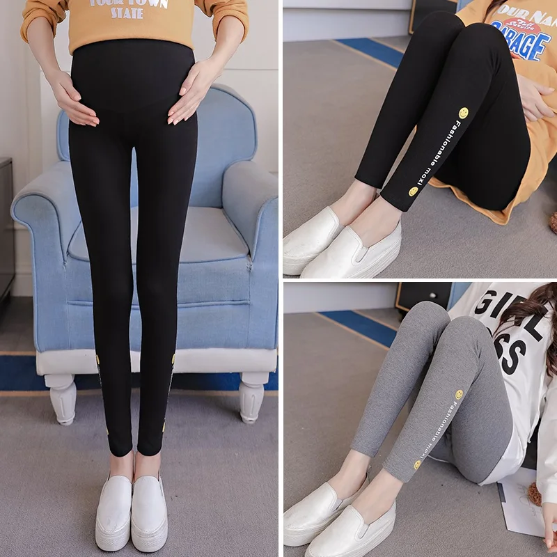 

Pregnant women pants spring and autumn cotton high-elastic maternity clothes stomach lift pants letter printing pregnancy librar