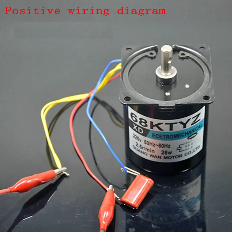 AC 220V 28W Miniature Permanent Magnet Synchronous AC Motor Slow Forward and Reverse Small Motor Gear Reducer Motor