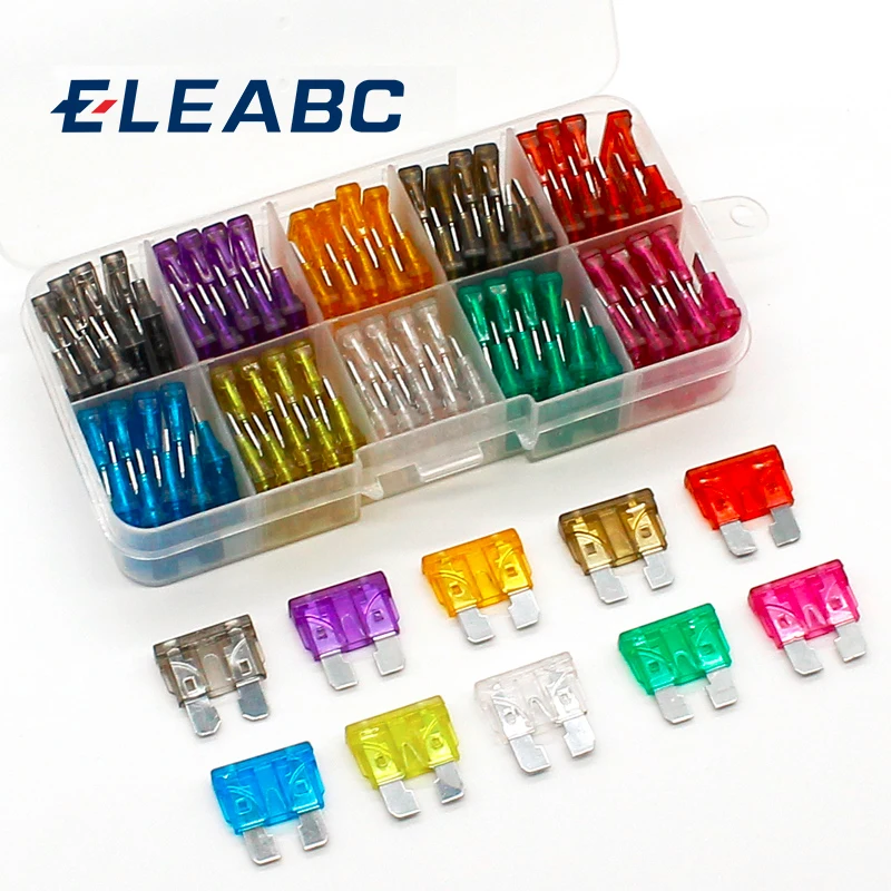 New standard 100pcs Auto Automotive Car Boat Truck Blade Fuse Box Assortment 2A 3A 5A 7.5A 10A 15A 20A 25A 30A 35A