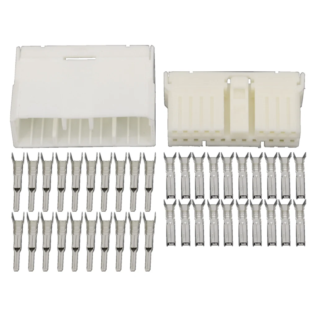 

20 pin white plastic solder plate pin connector PCB board connector bent needle with terminal DJ7201-1.8-10 / 21 20P