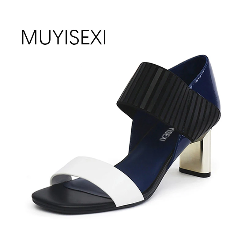 Women Sandals Mixed Color Women Gladiator Sandals High Heels Summer High Heel Sandals HL081 MUYISEXI