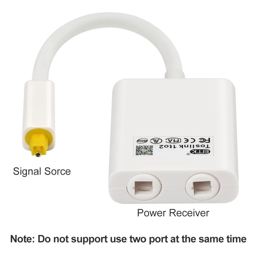 EMK Optical Splitter Cable 2-Way SPDIF Digital Toslink Splitter Cable 1 in 2 Out Optical adapter Speakers TV PS4 DVD