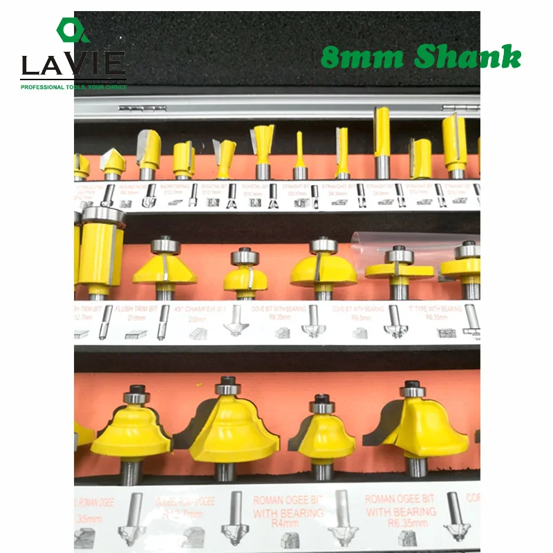Imagem -03 - Carpintaria Flush Router Bits Milímetros Shank Chanfro Reto Aparar Bits Faça Você Mesmo Milling Cutter Madeira Gravura Ferramenta Mc02008 35 Pcs