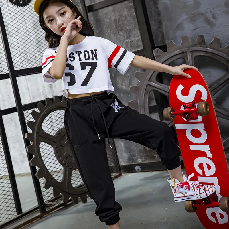 Children Hip Hop Clothing Girl Summer 2018 New Arrival Kids Street Dance Clothes Sets Teenage Girls Jazz Dance Clothing Set