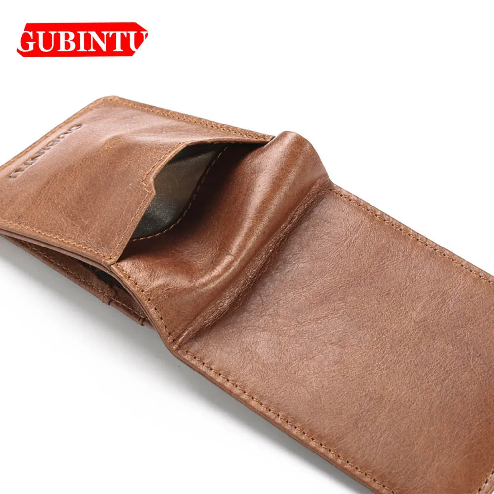 Gubintu Thin Genuine Leather Men Wallets Card Holder Multifunctional Slim Brand Men Purse Business High Quality Men Wallets