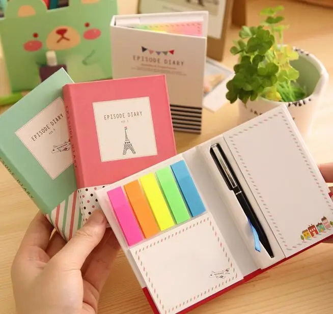 12 stile Creativo Copertina Rigida Memo Pad Notepad Sticky Note Kawaii Diario di Cancelleria