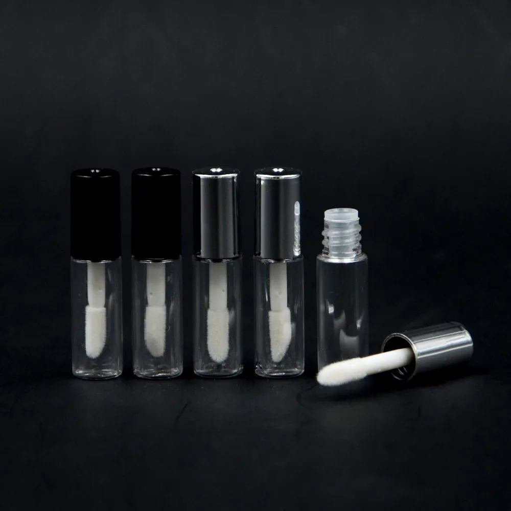 

1.2ml Mix 2 Colors Empty Mini Clear Plastic Lip Gloss Balm Tube , 1.2ml plastic empty Bottle Cosmetic Container