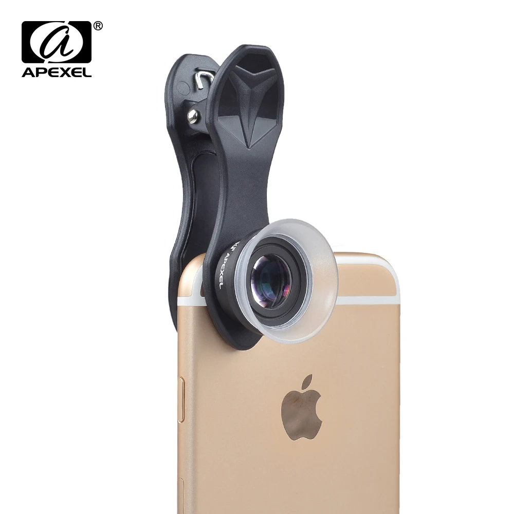 Apexel Phone Camera Macro Lens 12-24X Super Macro Lens for iPhone 11/12 Xiaomi Samsung galaxy Universal 2 in 1 Clip Mobile Lens