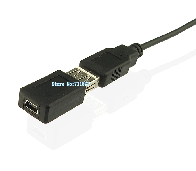 USB2.0 to Mini Female Adapter USB A Female to Mini Connector USB Mini 5P Female Data transmission charging joint