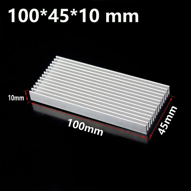 10pcs Gdstime Silver 100mm x 4mm x 10mm Heat sink 100x45x10mm Aluminum Heatsink Radiator For Electronics