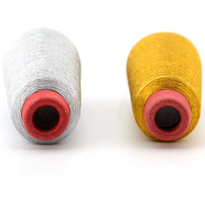 Gold Silver Computer Cross-stitch Embroidery Threads 3000M Sewing Thread Textile Metallic Yarn Woven Sewing Machine Cones Line