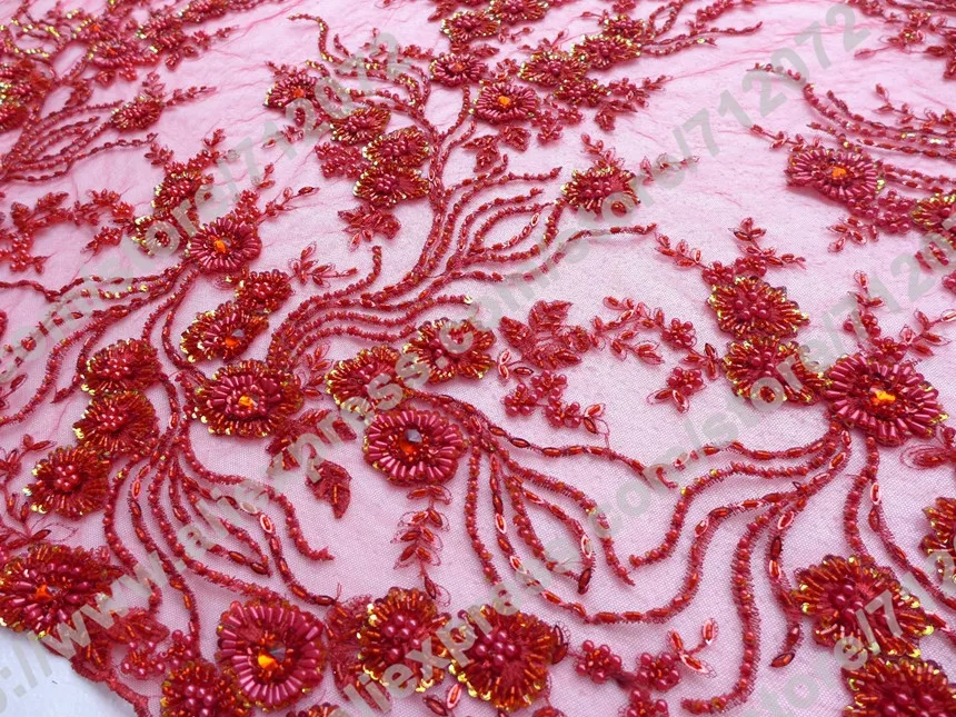 

One yard 130cm purple heavy beaded on net embroidery wedding bridel lace fabric weddingstyle fashion style fabrics