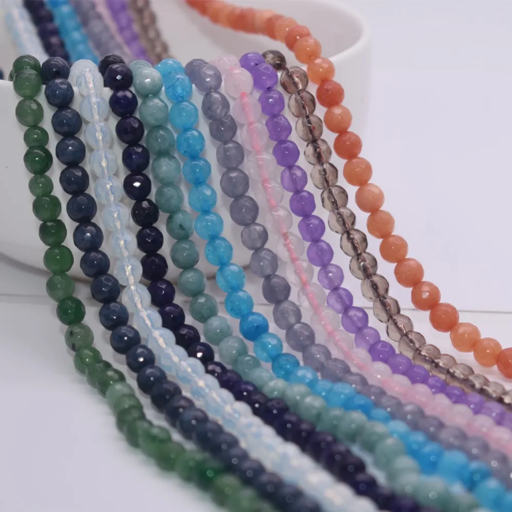 Yanqi 6mm Pink Opal Onyx Stone Beads Round Cut&Faceted Stone Beads Carnelian For Making Jewelry Diy Crafts Bracelet Accessories