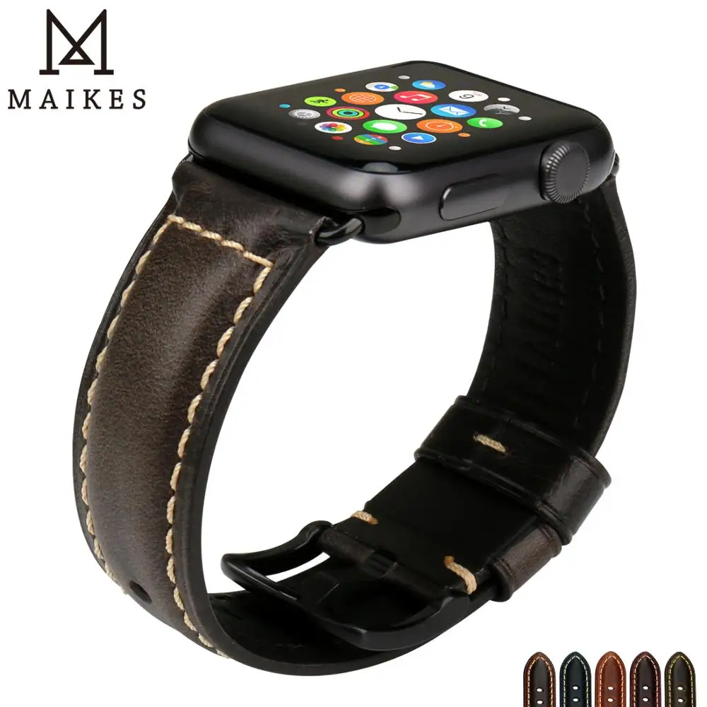 Leather Strap for Apple Watch Band 44mm 40mm 45mm 41mm 38mm 42mm Single Tour Watchband Bracelet IWatch Series 5 4 3 6 Se 7 Band