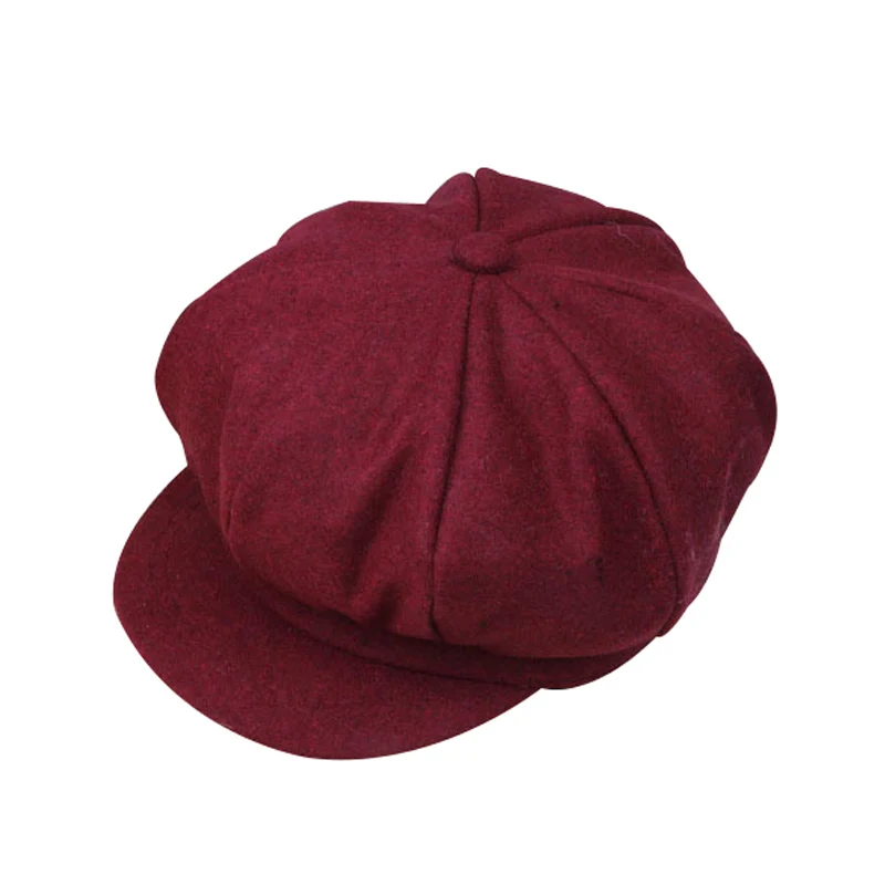 New Wool Baby Hat Octagonal Retro Adjustable Baby Cap for Girl Boy Autumn Winter Children Hat for 2-6 Years 1PC