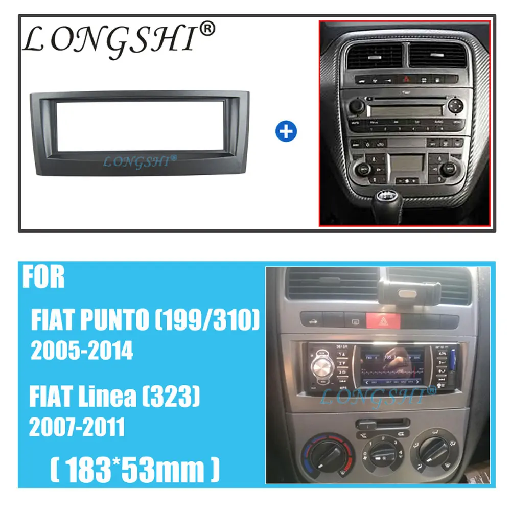 1 DIN Car Facia for Fiat Punto 2005-2014,Linea 2007-2011 Radio DVD Stereo CD Panel Dash Kit Trim Fascia Face Plate Frame 1din