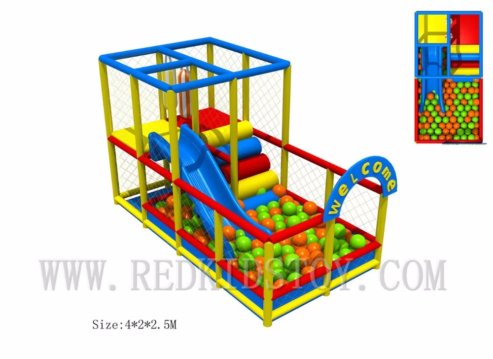 Premium Quality Children Small Indoor Play Naughty Castle 4x2x2.5m Playground With Ball Pool HZ-161216b