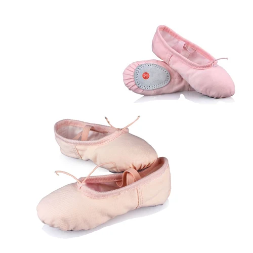 Imagen 1 del producto Zapatos profesionales de práctica de baile de Ballet suaves de lona de algodón para niñas y niños, zapatos de práctica de bailarina para profesores